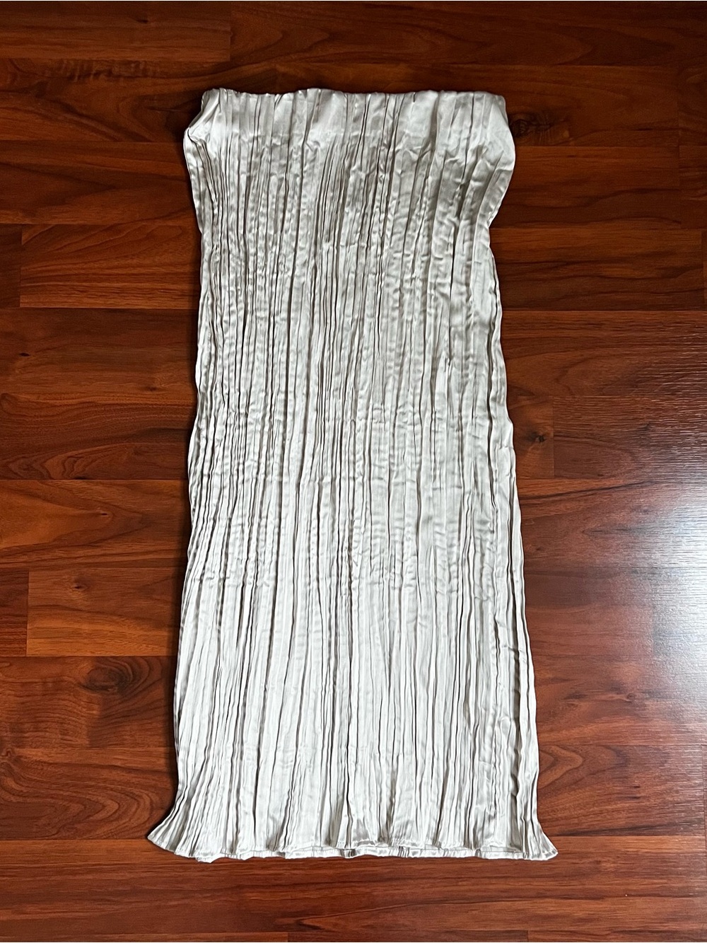 H&M Pleated Midi Skirt in Light Cream
